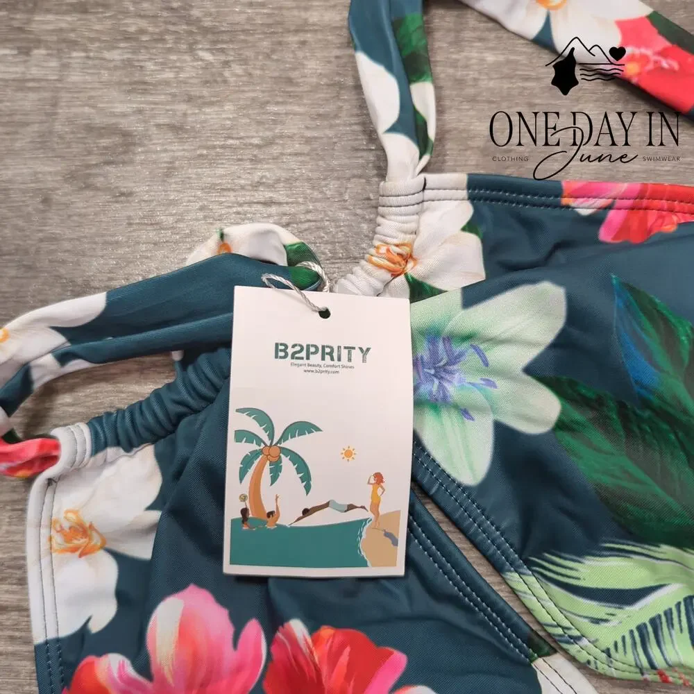 B2Prity High Neck Tummy Control one Piece Swimsuit Size L